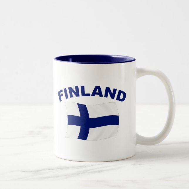 Flagga av Finland Två-Tonad Mugg (Höger)
