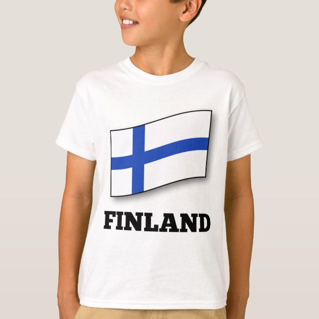 Flagga av Finlands formgivning Tee Shirt (Framsida)