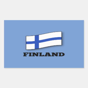 Flagga av Finlands konstruktion Rektangulärt Klistermärke