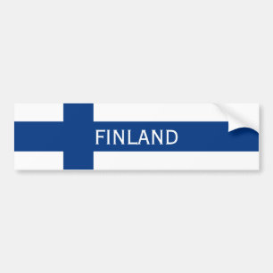 Flagga av flagga för Finland blåttkor Bildekal