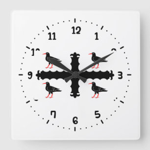 Flagga av Flintshire Square Wall Clock Fyrkantig Klocka