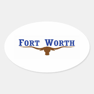 Flagga av Fort Worth Texas Ovalt Klistermärke