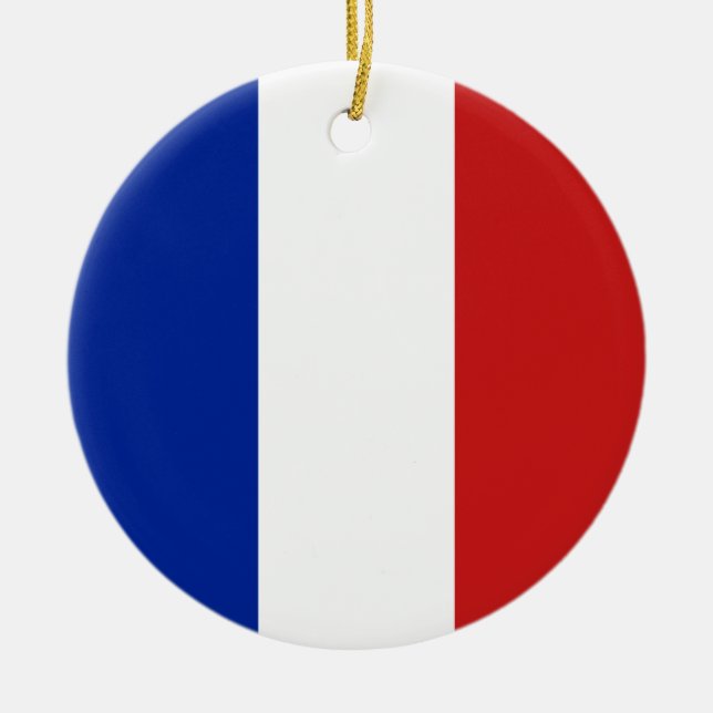 Flagga av Frankrike Julgransprydnad Keramik (Framsidan)