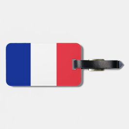 Flagga av Frankrike Luggage Tag w/läderband Bagagebricka