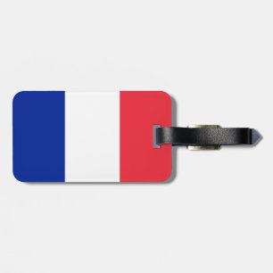 Flagga av Frankrike Luggage Tag w/läderband Bagagebricka
