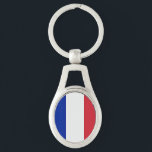 Flagga av Frankrike Ovalt Silverfärgad Nyckelring<br><div class="desc">Flagga av Frankrike,  rött,  vitt och blått,  märkt.</div>