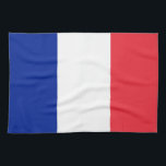 Flagga av frankrikekökshandduken kökshandduk<br><div class="desc">Medborgareflagga av frankriken (som är bekant i franskt som drapeautricolore, drapeaufrançais och i militärt språk, lescouleurs) är ett tricolour presentera tre vertikala musikband färgade kungliga blått (hissa sidan), vit och rött. Den är bekant till engelska högtalare som det franska Tricolour eller enkelt det Tricolour. Den kungliga regeringen använde många flaggor,...</div>