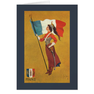 Flagga av frankriken hälsningskort