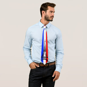 Flagga av frankriken med det Eiffel torn Slips