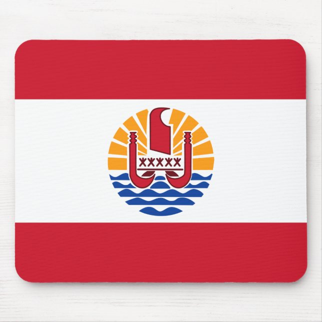 Flagga av Fransk Polynesia Mousepad Musmatta (Framsidan)