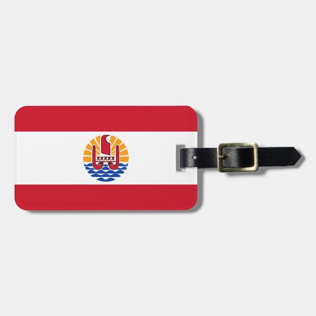 Flagga av Fransk Polynesien Bagagebricka (Horisontell Framsida)