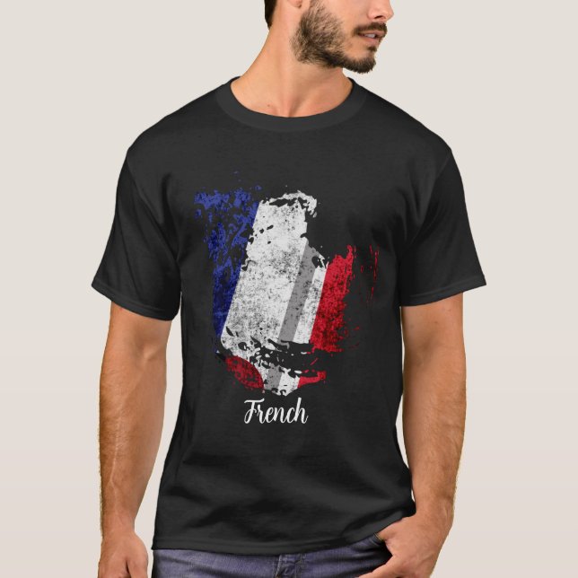 flagga av Fransk T Shirt (Framsida)