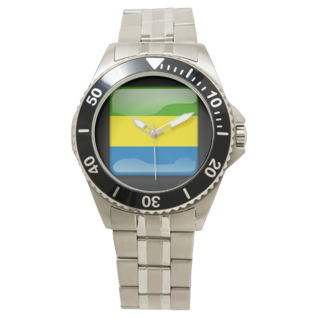Flagga_av_Gabon Armbandsur (Framsida)