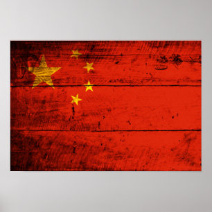 Flagga av gammal China Poster