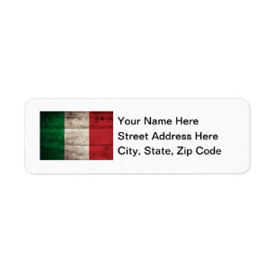 Flagga av gammal Italien Returadress Etikett