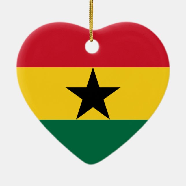 Flagga av Ghana Julgransprydnad Keramik (Baksidan)