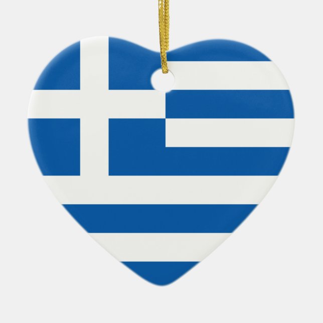 Flagga av Grekland Julgransprydnad Keramik (Framsidan)
