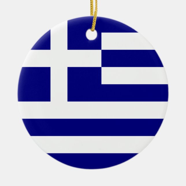 Flagga av Grekland Julgransprydnad Keramik (Framsidan)