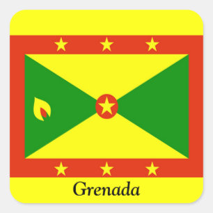 Flagga av Grenada Fyrkantigt Klistermärke