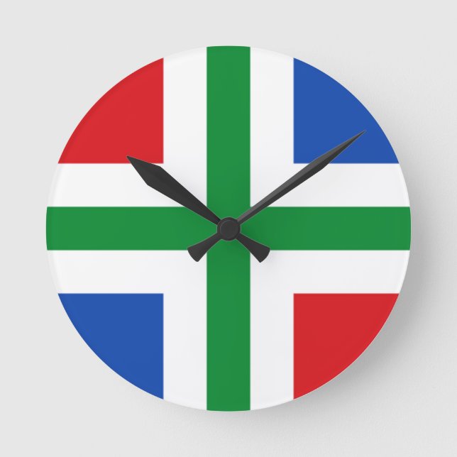 Flagga av Groningen (landskapet) Rund Klocka (Framsida)