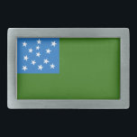 Flagga av Grönt Mountain Boys<br><div class="desc">flagga Grönt Mountain Boys, även känd som Stark-flagga, är en återuppbyggnad av en regional flagga som enligt vanliga uppgifter har använts av de Grönt Mountain Boys. En rest av en Grönt Mountain Boys flagga, som ursprungligen tillhörde John Stark, ägs av Bennington Museum. Den existerar fortfarande som en av de få...</div>