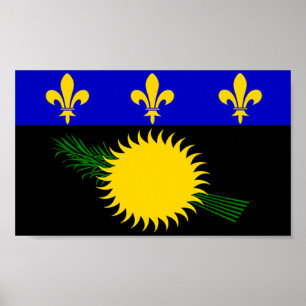 Flagga av Guadeloupe Poster