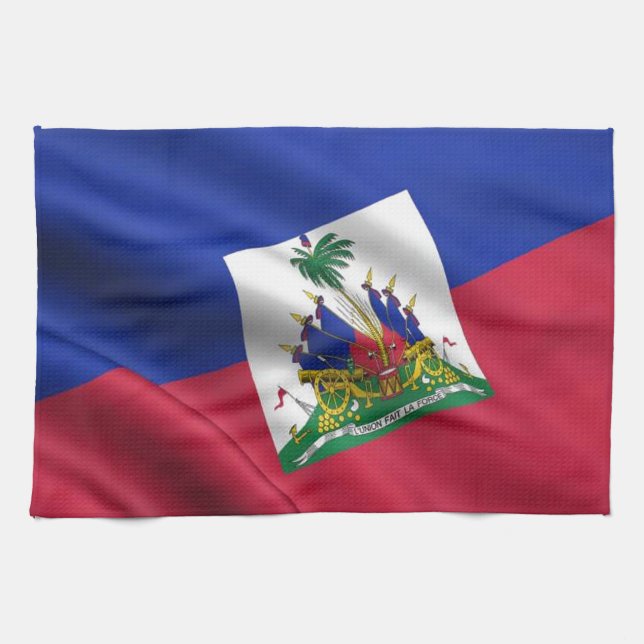 FLAGGA AV HAITI KÖKSHANDDUK (Horisontell)
