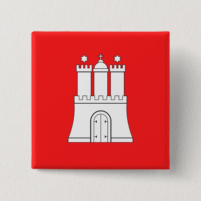 Flagga av Hamburg Button Knapp (Framsida)