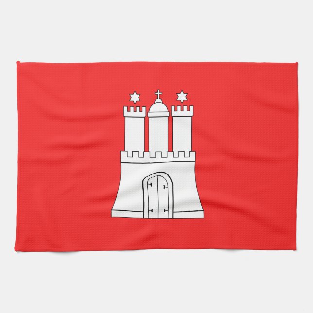 Flagga av Hamburg Kitchen Towel Kökshandduk (Horisontell)