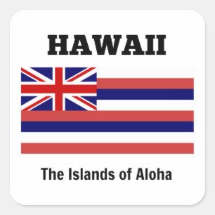 Flagga av Hawaii Fyrkantigt Klistermärke