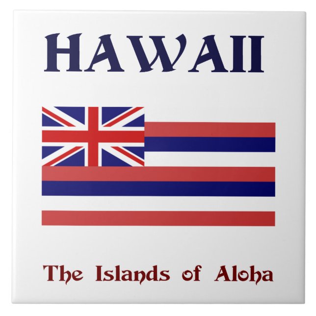 Flagga av Hawaii och motto Kakelplatta (Framsidan)
