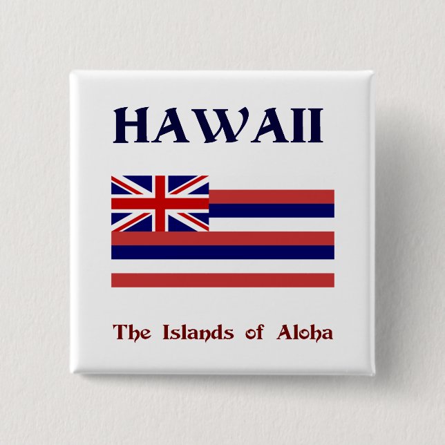 Flagga av Hawaii och motto Knapp (Framsida)