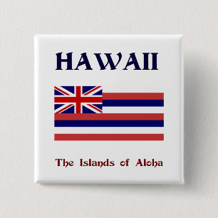 Flagga av Hawaii och motto Knapp