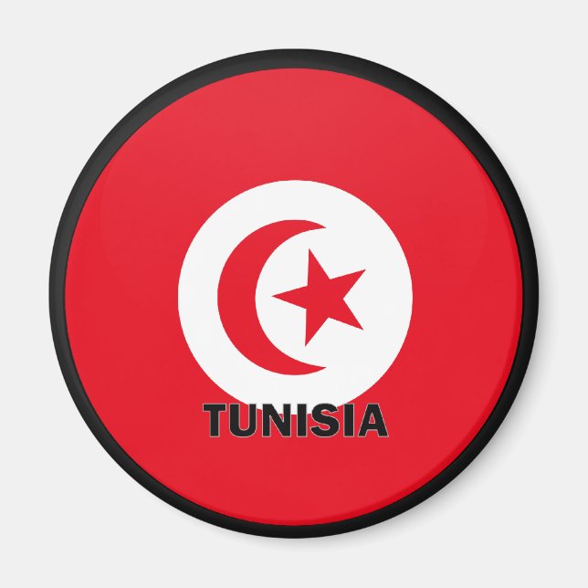 Flagga av hög kvalitet i Tunisien Roundel Magnet (Framsidan)