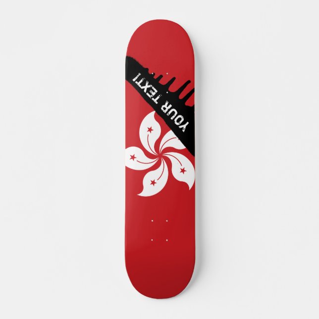 Flagga av Hong Kong Skateboard Bräda 20 Cm (Framsida)