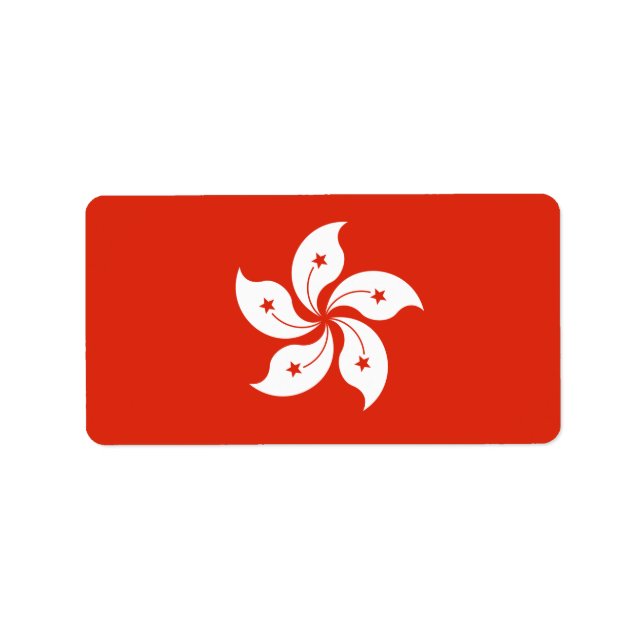 Flagga av Hongkongs etiketter Adressetikett (Framsidan)