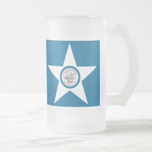 Flagga av Houston, Texas Frosted Glass Beer Frostat Ölglas