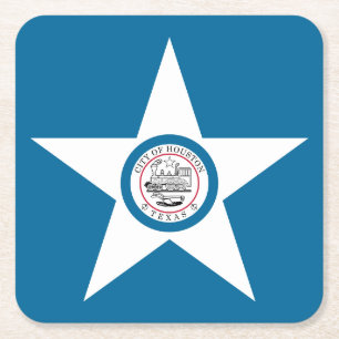 Flagga av Houston, Texas Square Papper Coaste Underlägg Papper Kvadrat