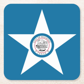 Flagga av Houston, Texas Square Papper Coaste Underlägg Papper Kvadrat
