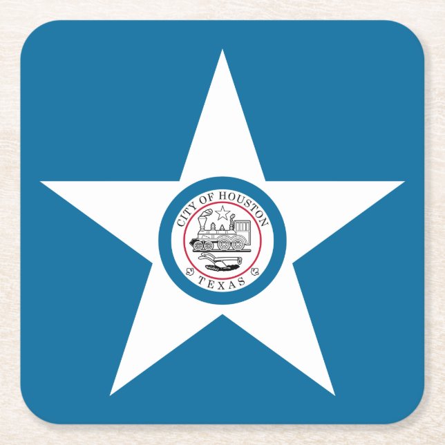 Flagga av Houston, Texas Square Papper Coaste Underlägg Papper Kvadrat (Framsidan)