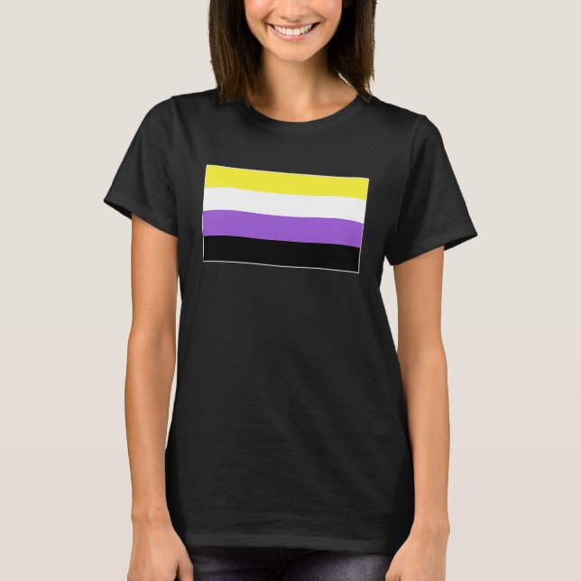 Flagga av icke-binärt Pride, icke-binära HBT- T Shirt (Framsida)