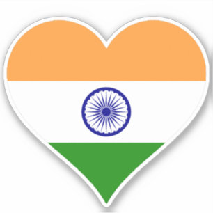 Flagga av India Heart Klistermärken