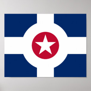 Flagga av Indianapolis, Indiana Poster