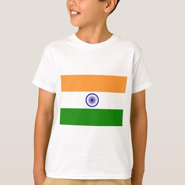 Flagga av Indien - तिरंगा - भारतकाध्वज T-shirt (Framsida)