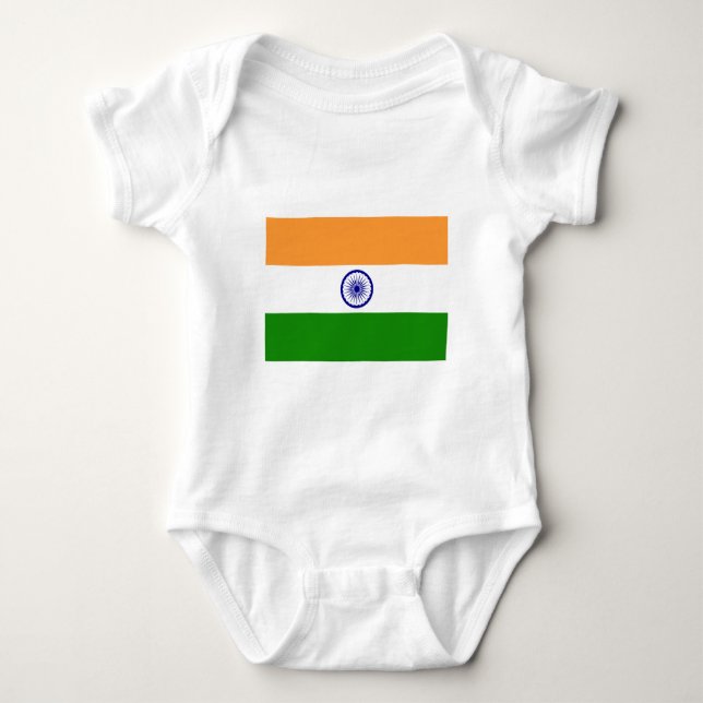 Flagga av Indien - तिरंगा - भारतकाध्वज Tee Shirt (Framsida)