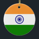 Flagga av Indien. Bharat Ganrajya Julgransprydnad Keramik<br><div class="desc">Flagga av Indien. Bharat Ganrajya</div>