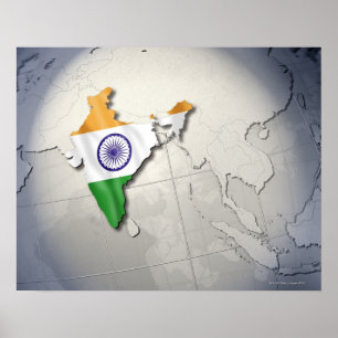 Flagga av Indien Poster