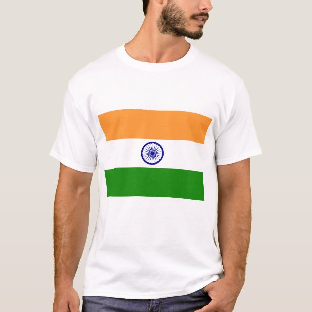 Flagga av Indien Tee Shirt (Framsida)