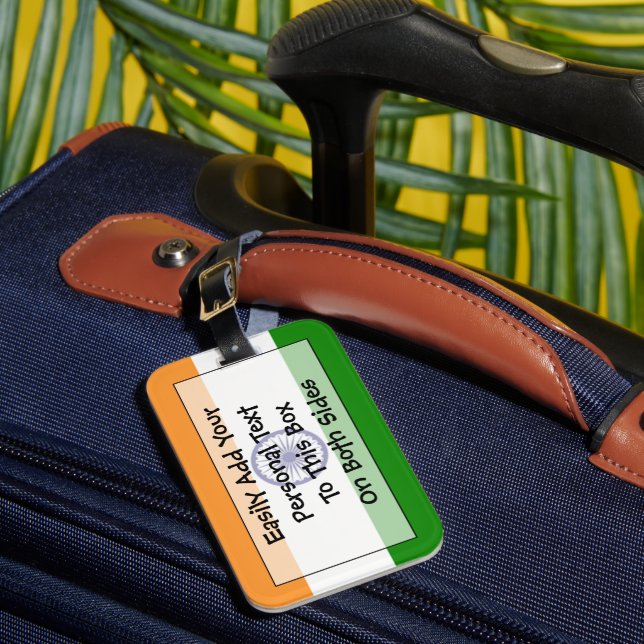 Flagga av Indiens personliga Easy ID Bagagebricka (Framsida Insitu 1)