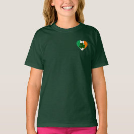 Flagga av Ireland Heart med Shamrock St. Patrick T Shirt